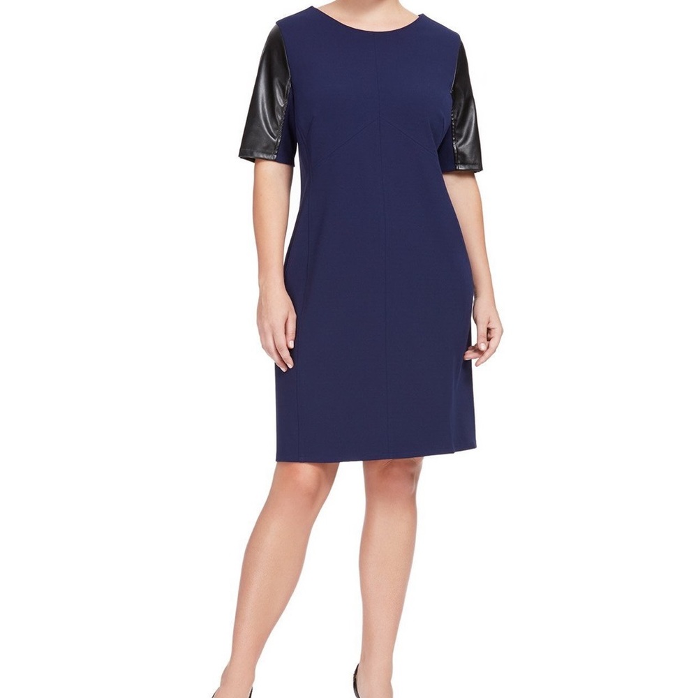 Alexia Admor • Black and Faux Leather Dress (1X)